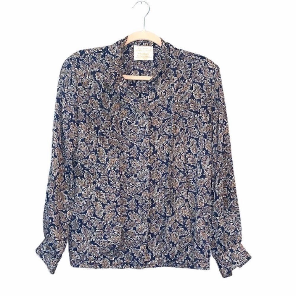 VINTAGE Pendleton Pussybow Button Up Blouse Size 8
